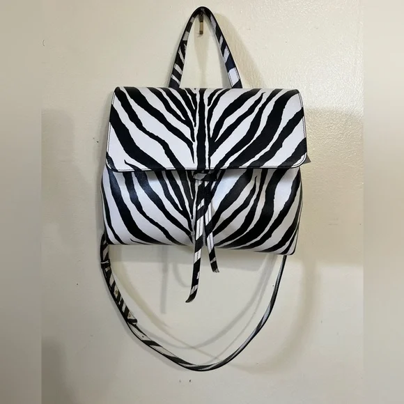 New-Mansur Gavriel Zebra-Print Leather Tote Bag - Picture 12 of 14